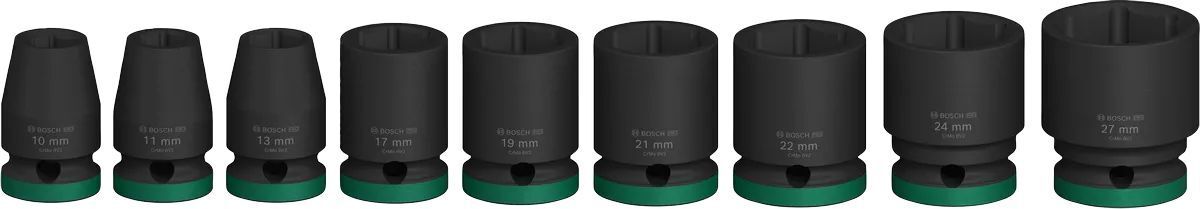 Набор ударных торцевых головок Bosch Professional Standart 9шт 1/2" (2.608.003.038) фото 2