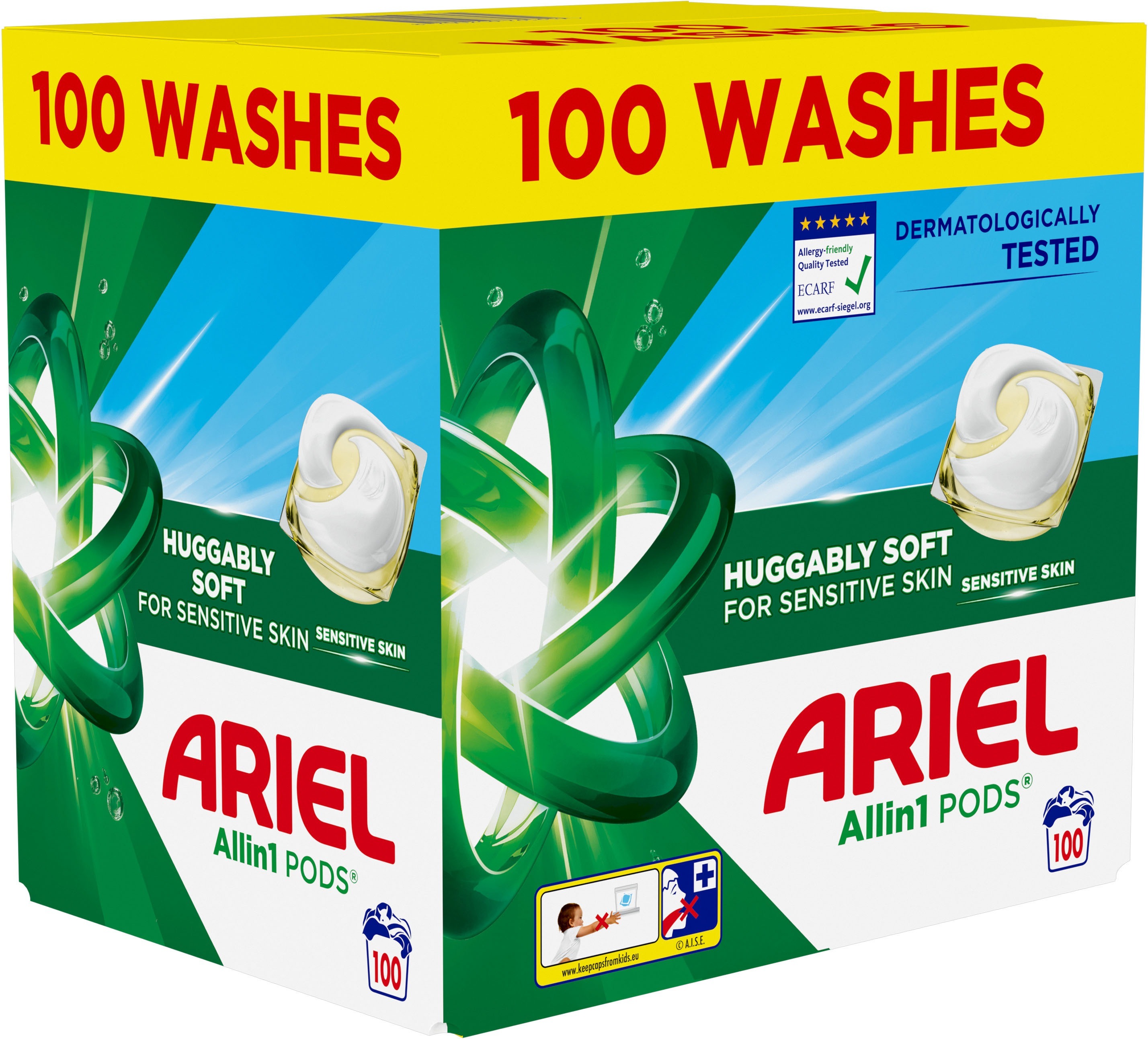 Капсулы для стирки Ariel Pods All-in-1 Sensitive Skin для чувствительной кожи 100 шт фото 2