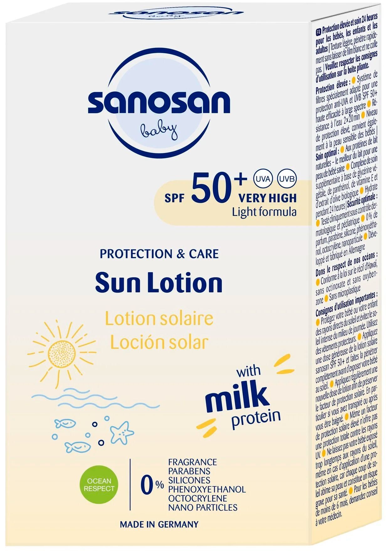 Детский солнцезащитный лосьон Sanosan Baby SPF 50 100 мл фото 2