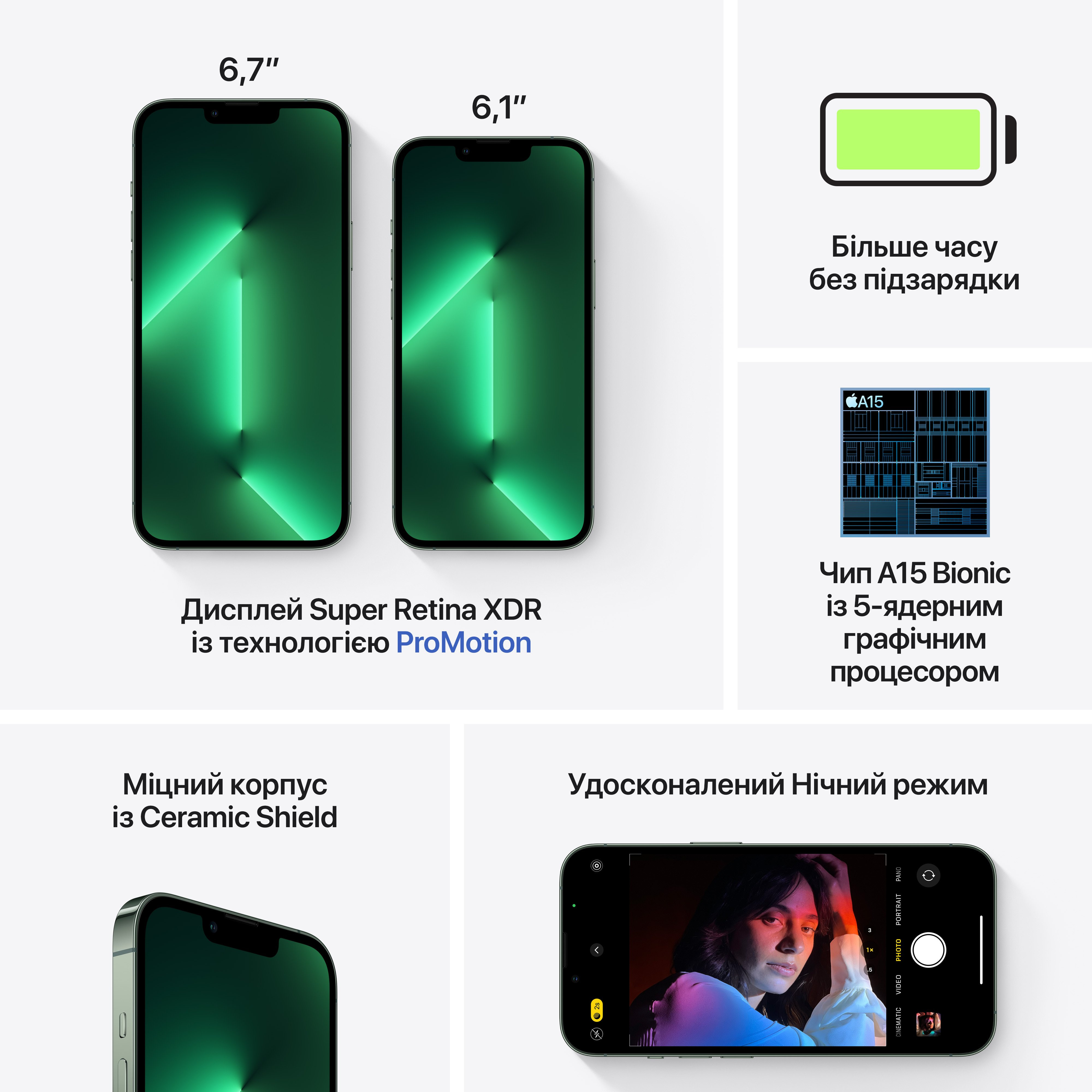 Смартфон Refurbished Apple iPhone 13 Pro Max 128GB Sierra Blue (Гарний стан, B)фото