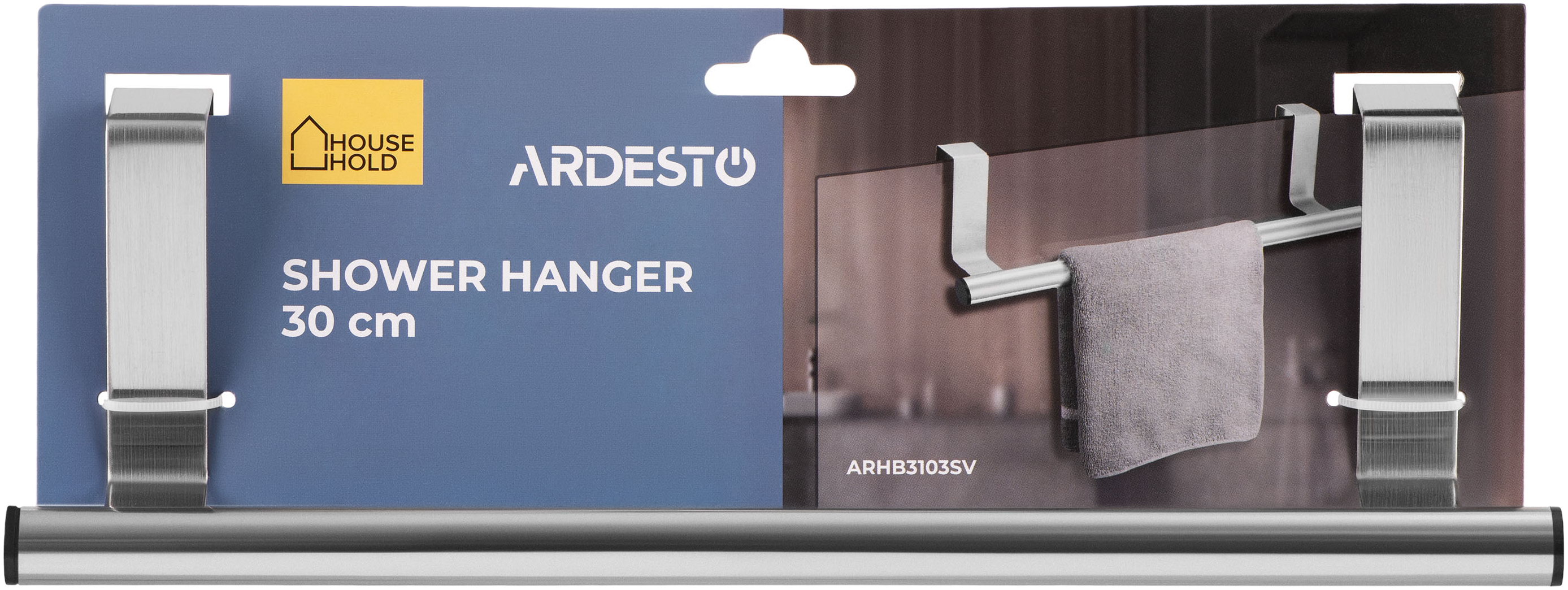 Вішак для душової кабіни Ardesto Vigor 30см, нержавіюча сталь, ЕВА (ARHB3103SV)фото2