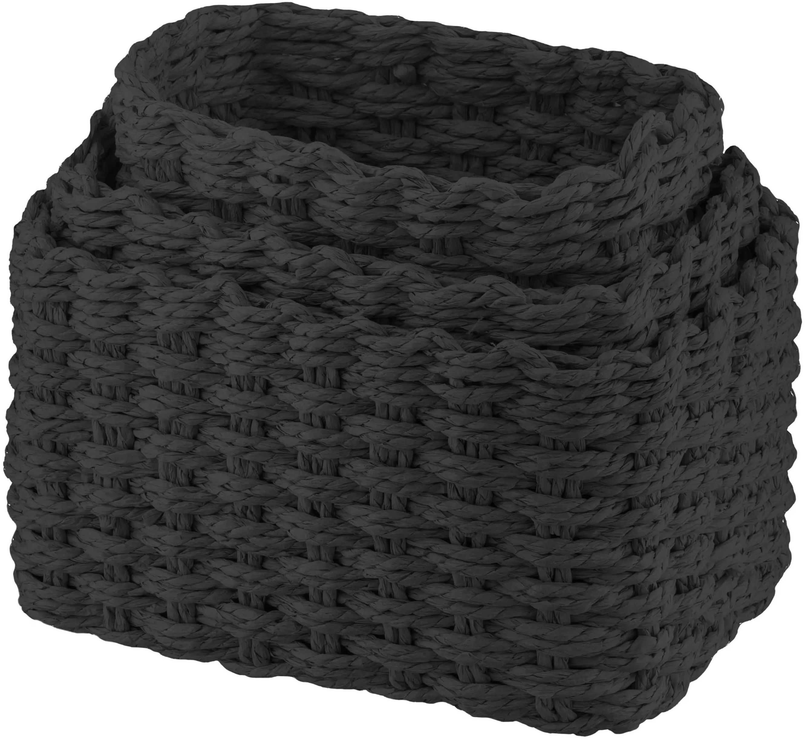 Набір кошиків плетених для зберігання ARDESTO Prestigio 3,3 / 2,2 / 1,4 л чорні (ARHC2505BL)фото2