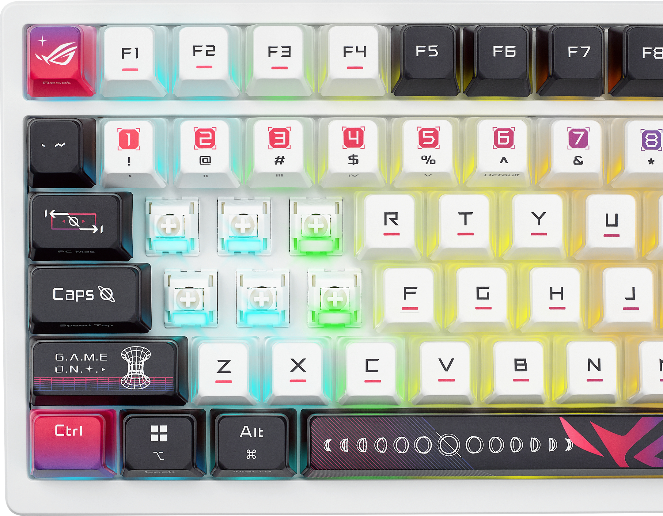 Ігрова клавіатура ASUS ROG Azoth X NX Snow V2 EN PBT White (90MP044F-BKUA30)фото