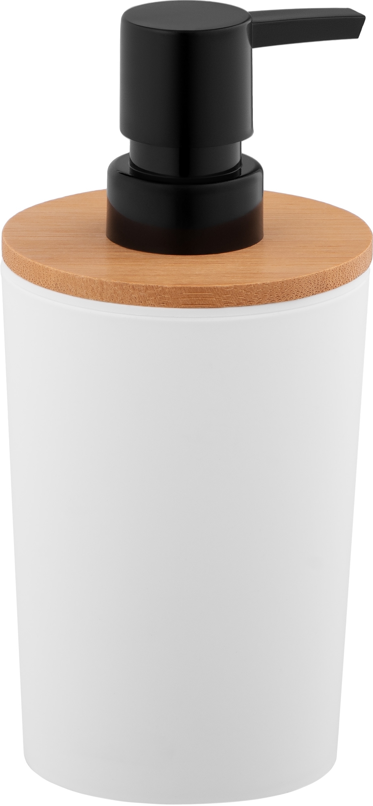 Диспенсер для мила Ardesto Minimalism 380мл, поліпропілен, бамбук, білий (ARHB3104WB)фото2