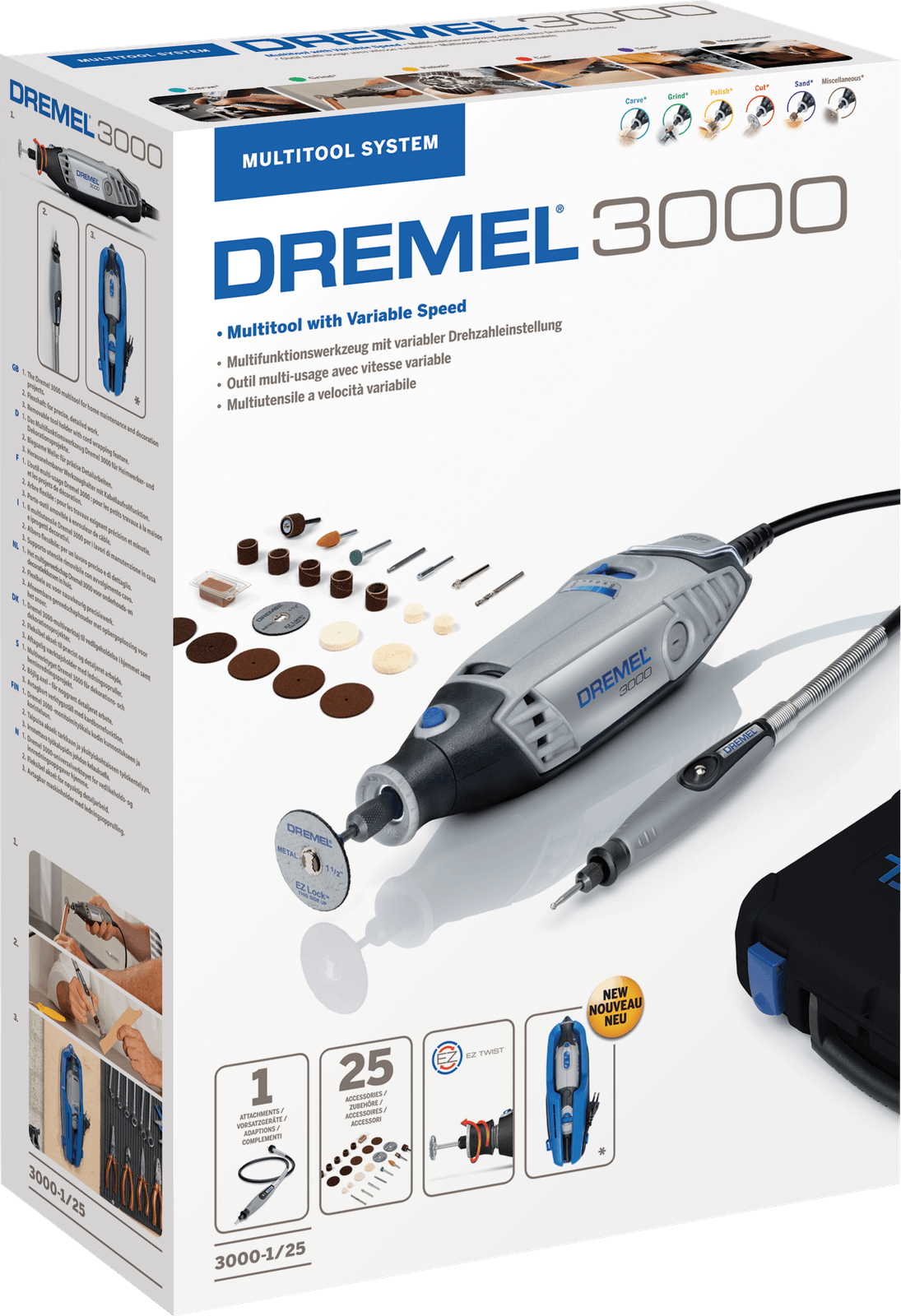 Багатофункціональний інструмент Dremel 3000-1/25, 25 насадок (F.013.300.0JP)фото4