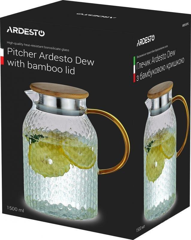 Кувшин с крышкой Ardesto Dew 1500мл, боросиликатное стекло (AR2615BPG) фото 3