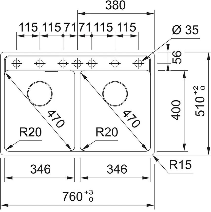 Мийка кухонна Franke Maris MRG 620 TL, чорний матовий (114.0720.010)фото2