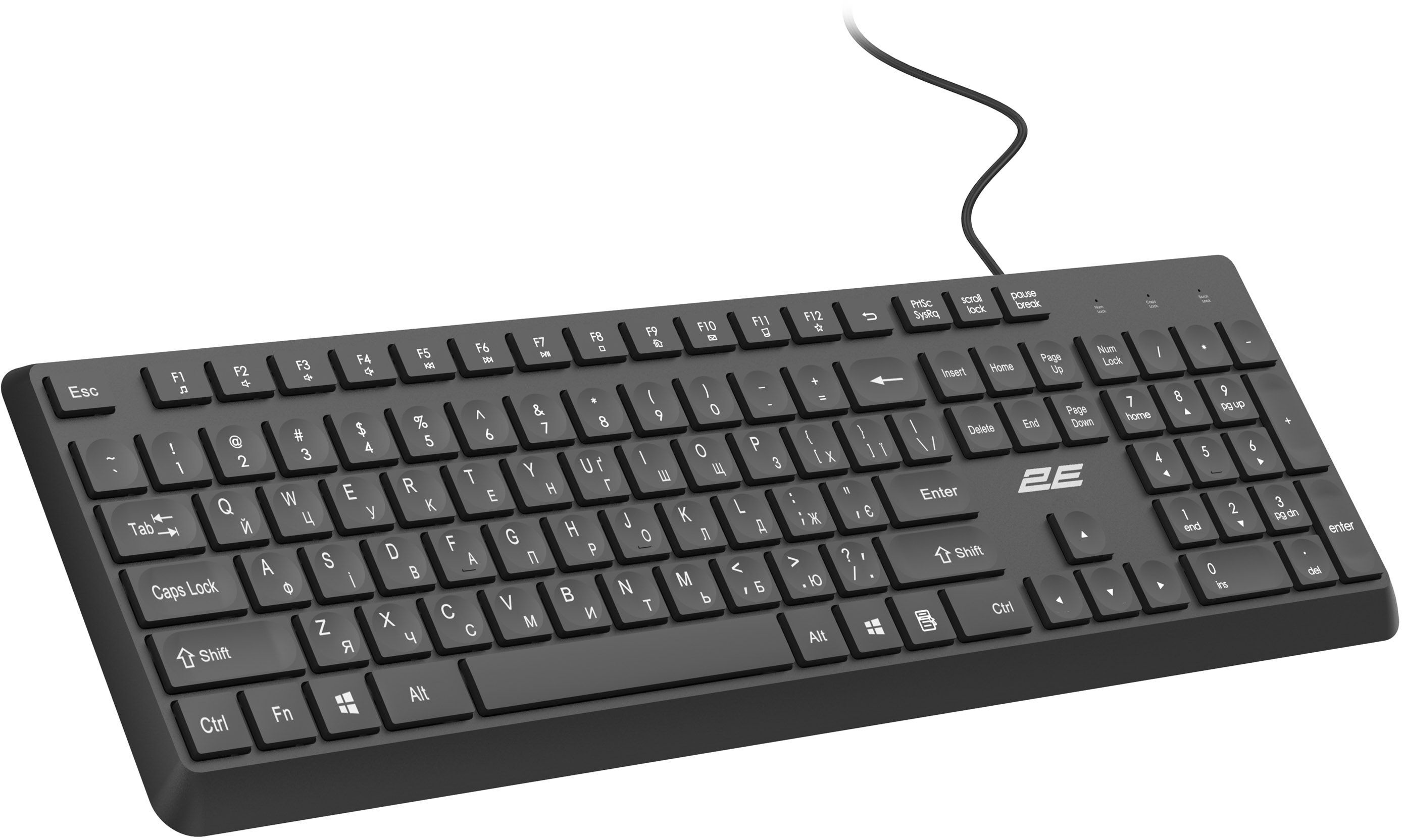 Клавиатура 2E KS405 104key, USB-A, EN/UK, Black (2E-KS405UBK_UA) фото 3
