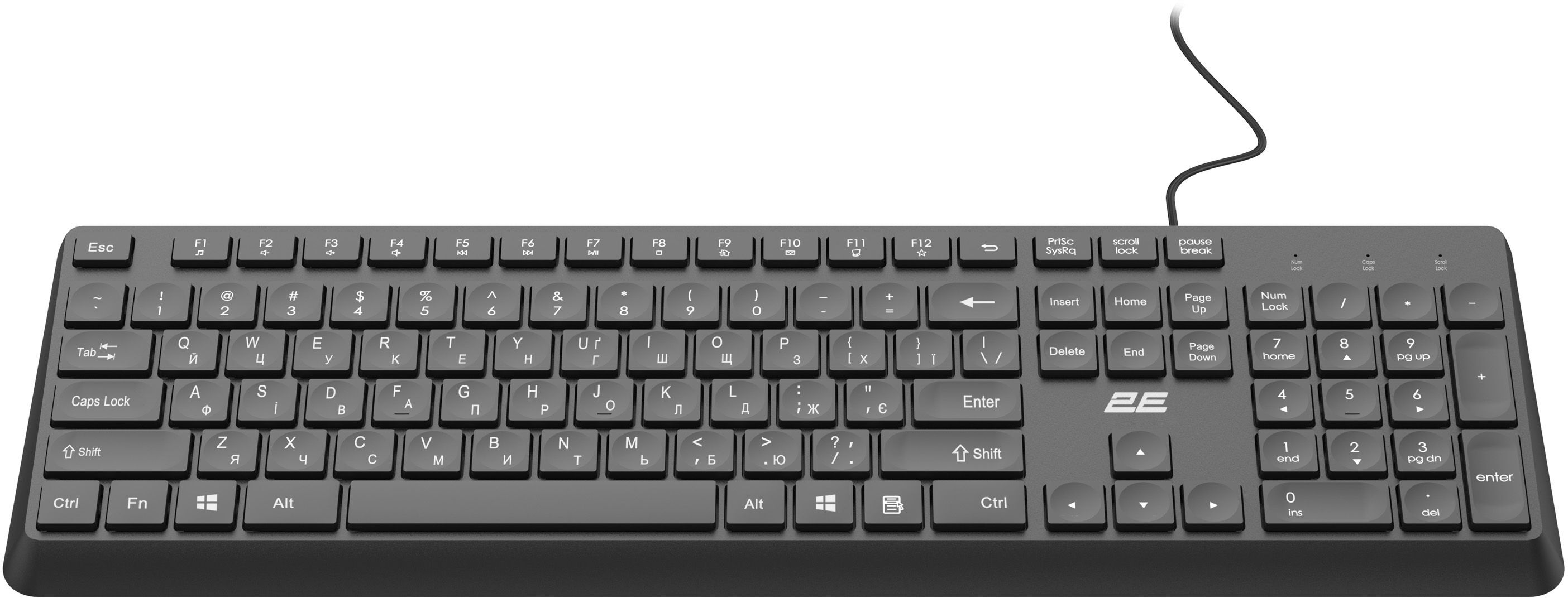 Клавиатура 2E KS405 104key, USB-A, EN/UK, Black (2E-KS405UBK_UA) фото 2