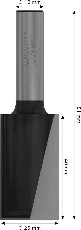 Фреза пазовая Bosch Professional с двумя лезвиями Std S12 D25 L40 мм (2.608.628.469) фото 2