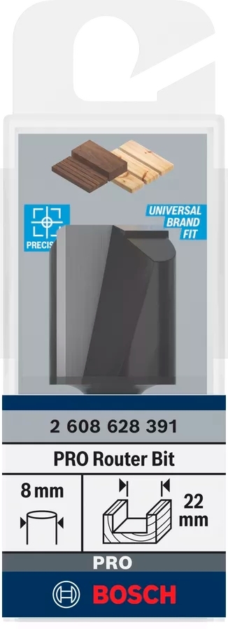 Фреза пазовая Bosch Professional с двумя лезвиями Std S8 D22 L25 мм (2.608.628.391) фото 