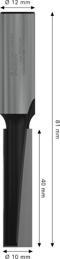Фреза пазовая Bosch Professional с двумя лезвиями Std S12 D10 L40 мм (2.608.628.464) фото 2