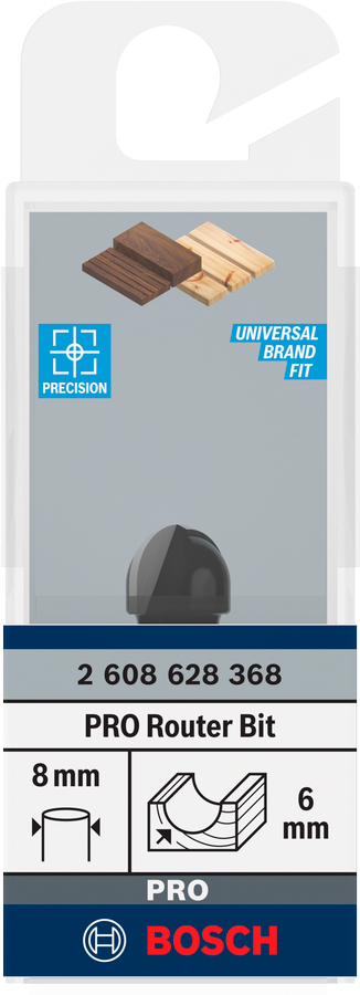 Фреза галтельная Bosch Professional Std S8 R6 D12 L9.2 мм (2.608.628.368) фото 