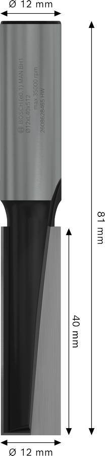 Фреза пазовая Bosch Professional с двумя лезвиями Std S12 D12 L40 мм (2.608.628.465) фото 