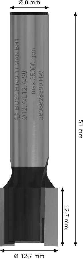 Фреза шарнирная Bosch Professional Std S8 D12.7 L12.7 мм (2.608.628.399) фото 2