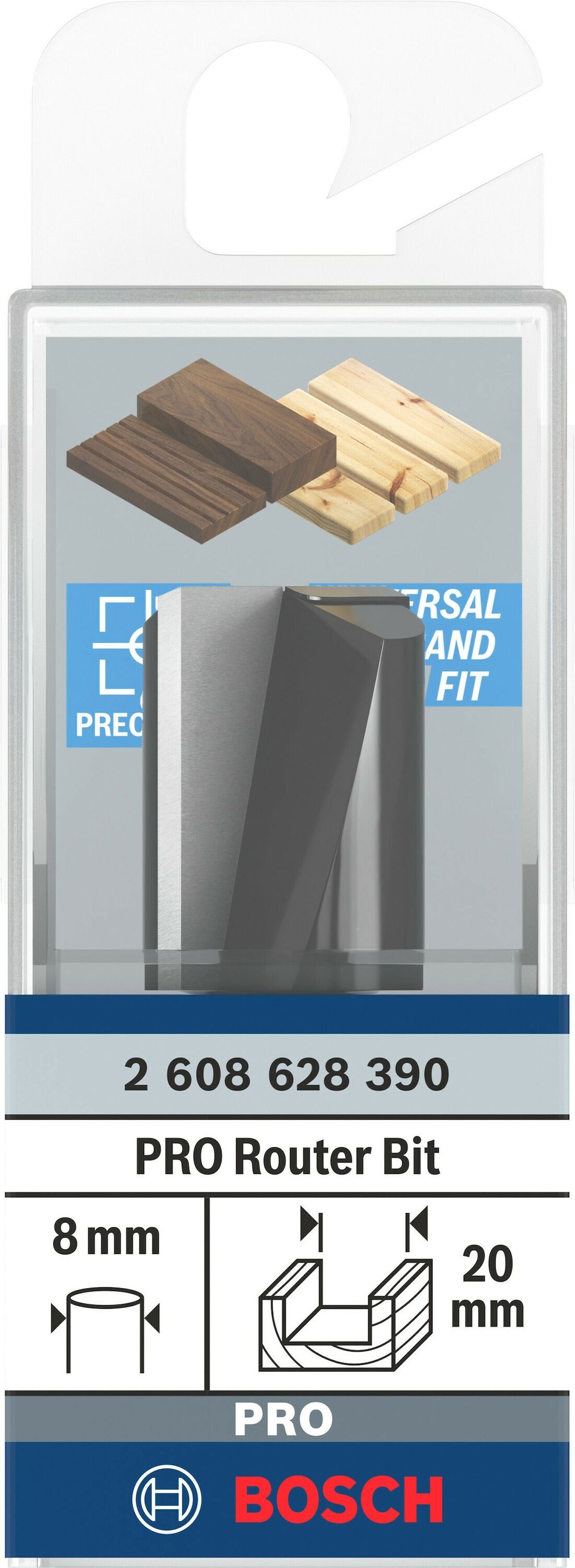 Фреза пазовая Bosch Professional Std S8 D20 L24.6 мм (2.608.628.390) фото 