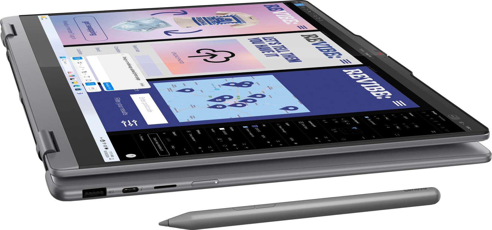 Ноутбук LENOVO Yoga 7 2-in-1 16ILL10 Luna Grey (83JT002JRA) фото 14