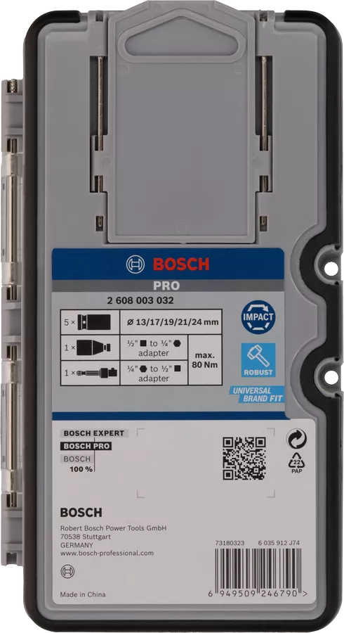Набір ударних торцевих головок Bosch Professional Standart 7шт 1/2" (2.608.003.032)фото4