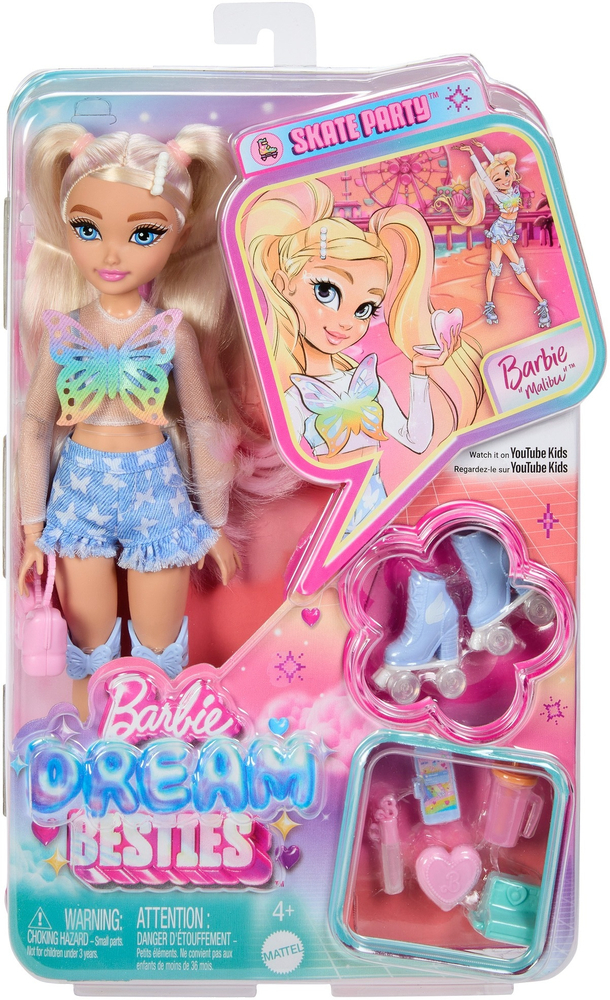 Кукла Barbie Малибу "Dream Besties" на роликах (JFX96) фото