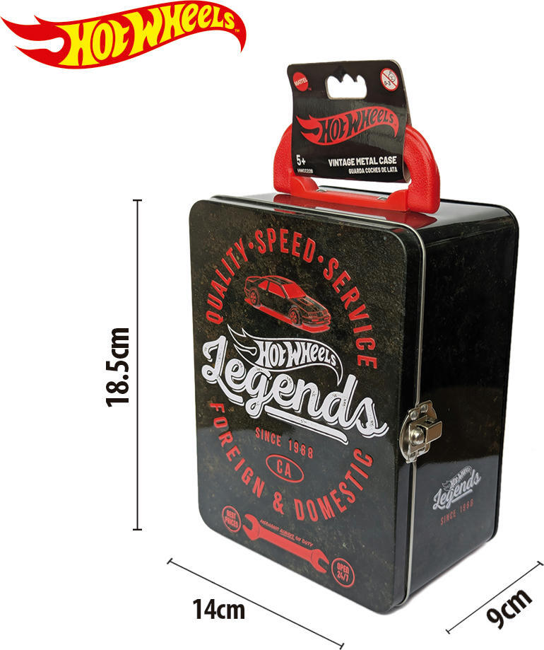 Винтажный черный контейнер для 18 машинок Hot Wheels (HWCC22B) фото