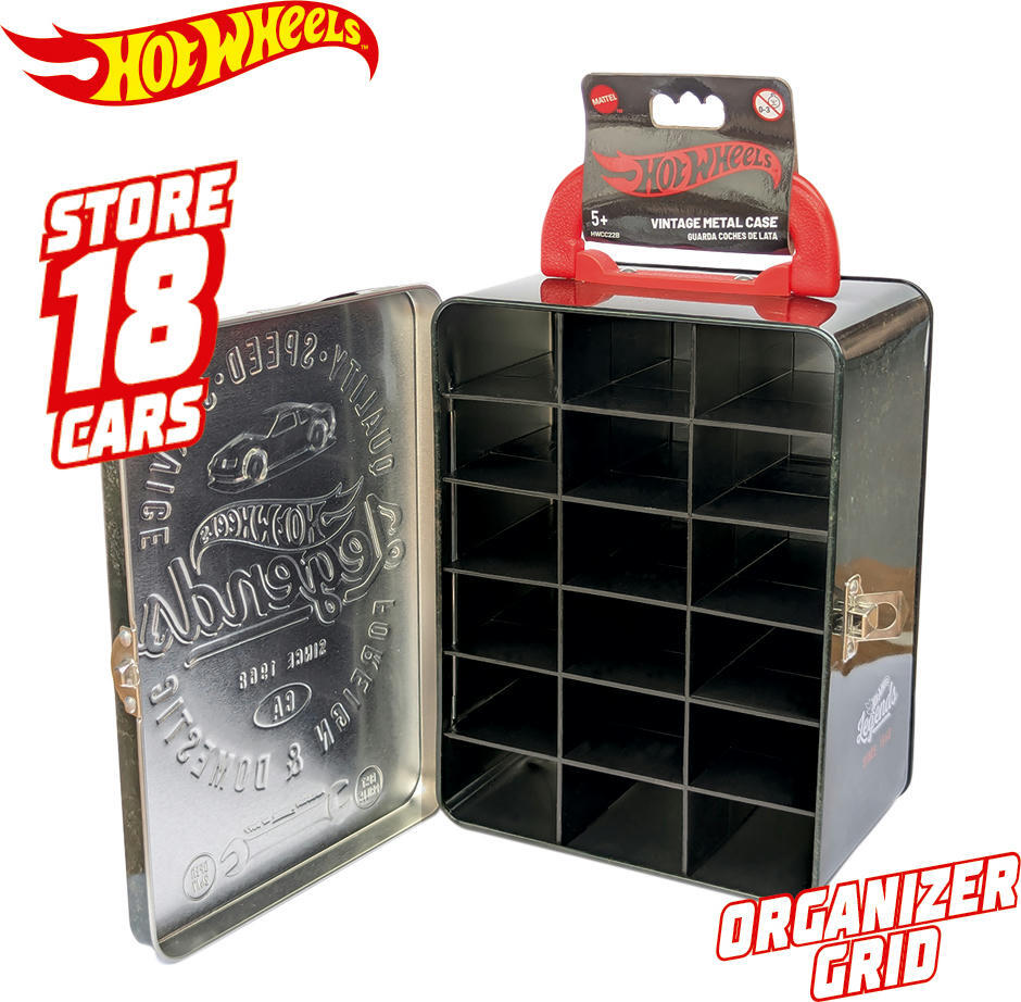Винтажный черный контейнер для 18 машинок Hot Wheels (HWCC22B) фото 2