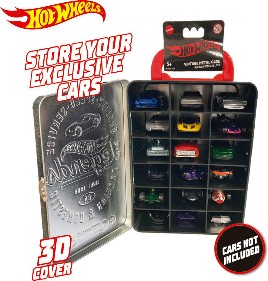 Винтажный черный контейнер для 18 машинок Hot Wheels (HWCC22B) фото 4