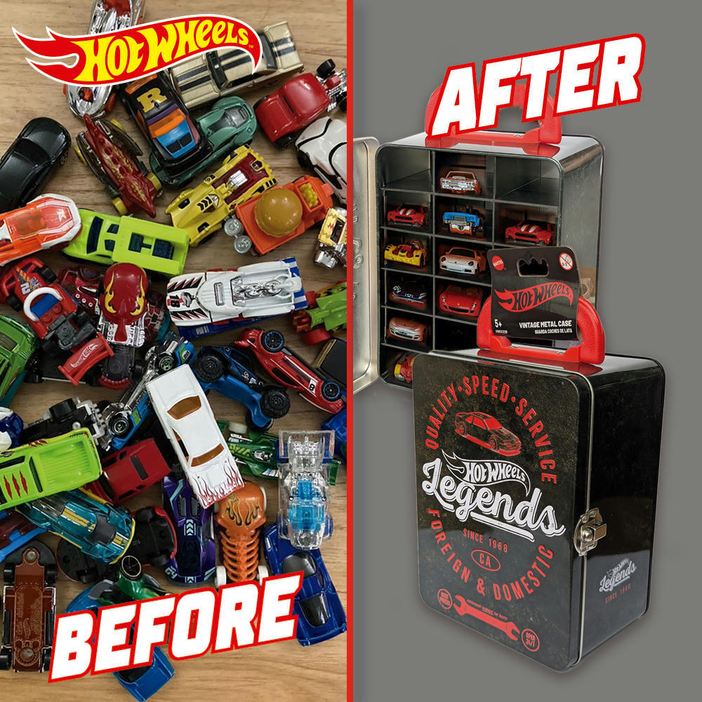 Винтажный черный контейнер для 18 машинок Hot Wheels (HWCC22B) фото 7