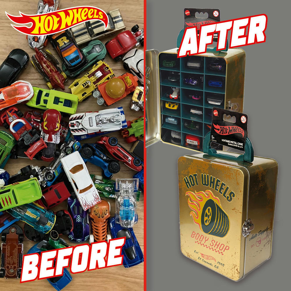 Винтажный золотистый контейнер для 18 машинок Hot Wheels (HWCC22G) фото