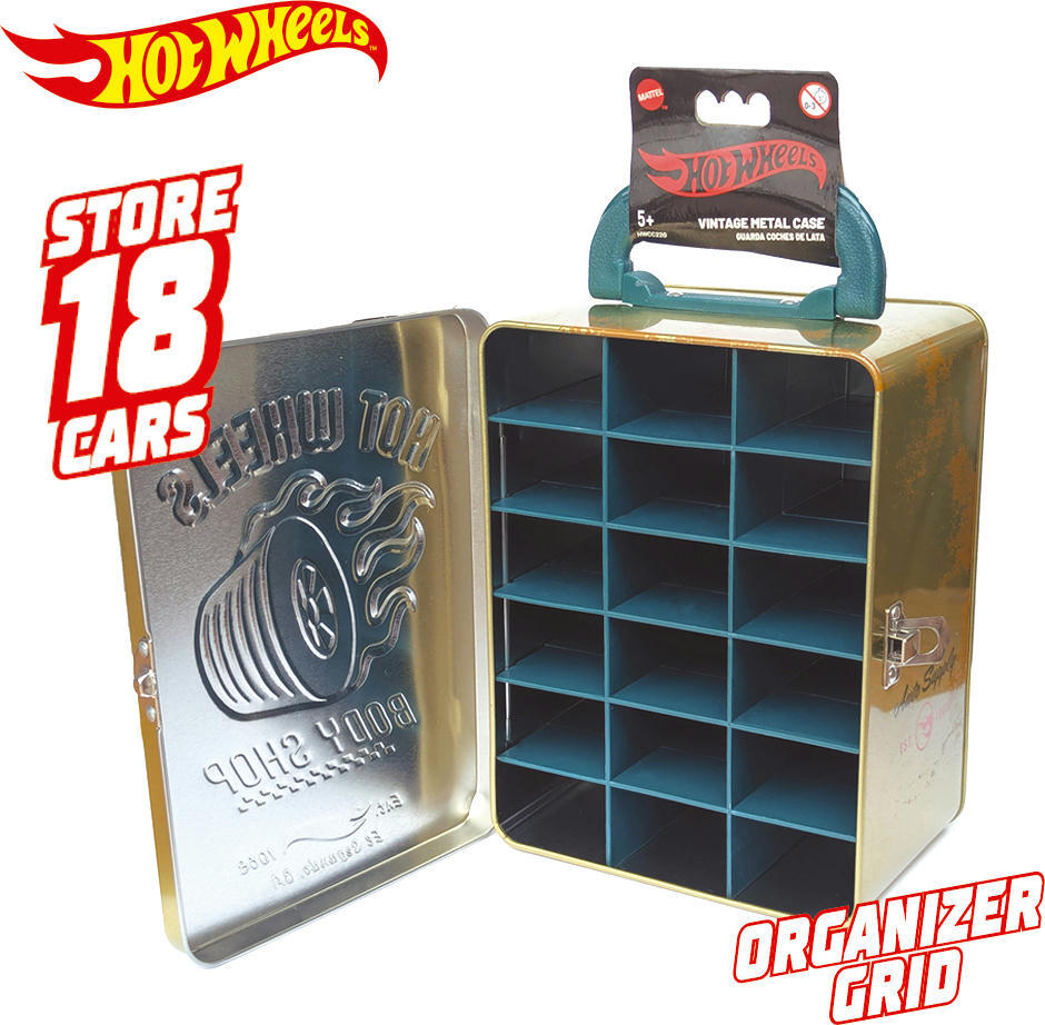 Винтажный золотистый контейнер для 18 машинок Hot Wheels (HWCC22G) фото 5