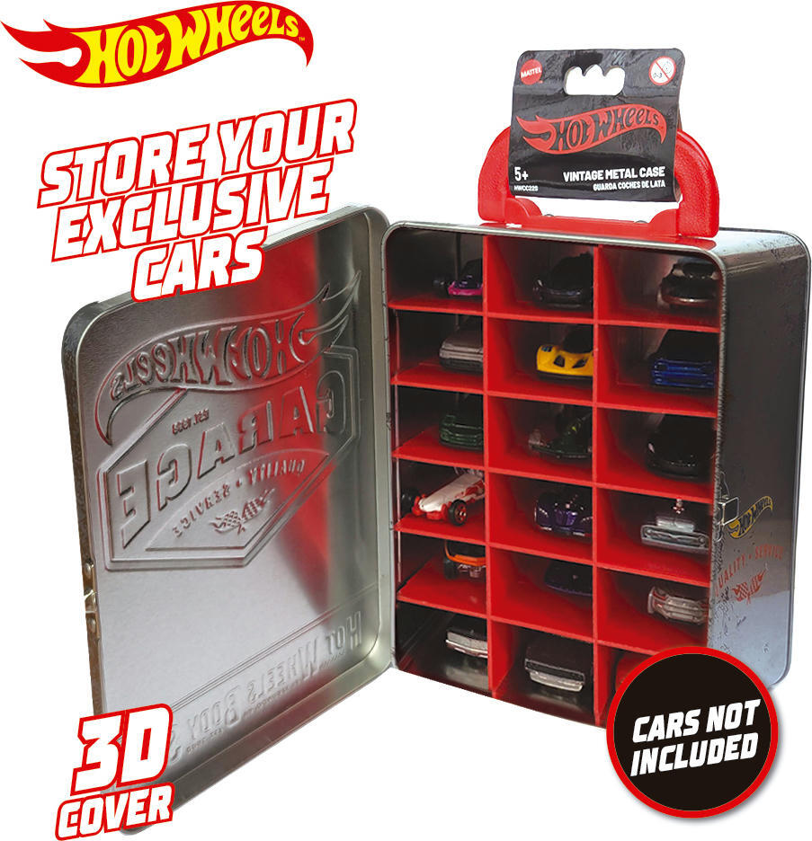 Винтажный серебристый контейнер для 18 машинок Hot Wheels (HWCC22S) фото 4