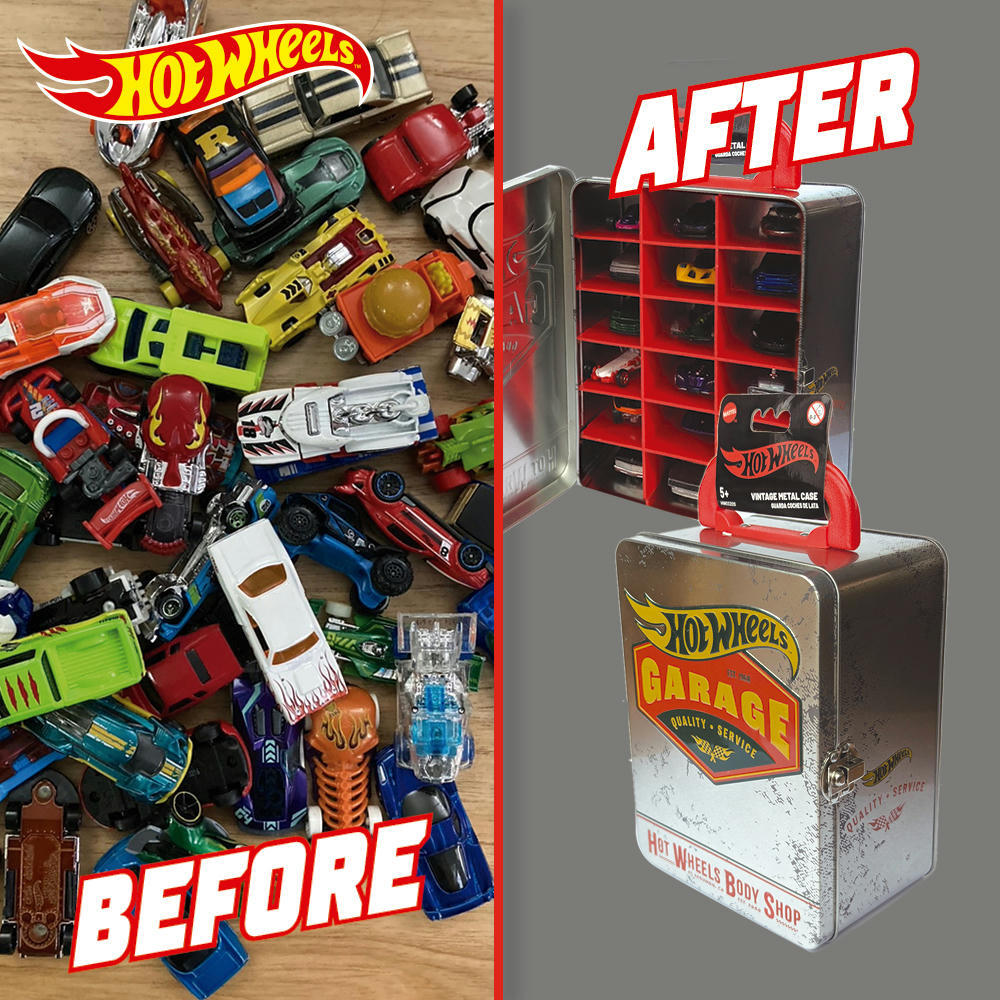Винтажный серебристый контейнер для 18 машинок Hot Wheels (HWCC22S) фото