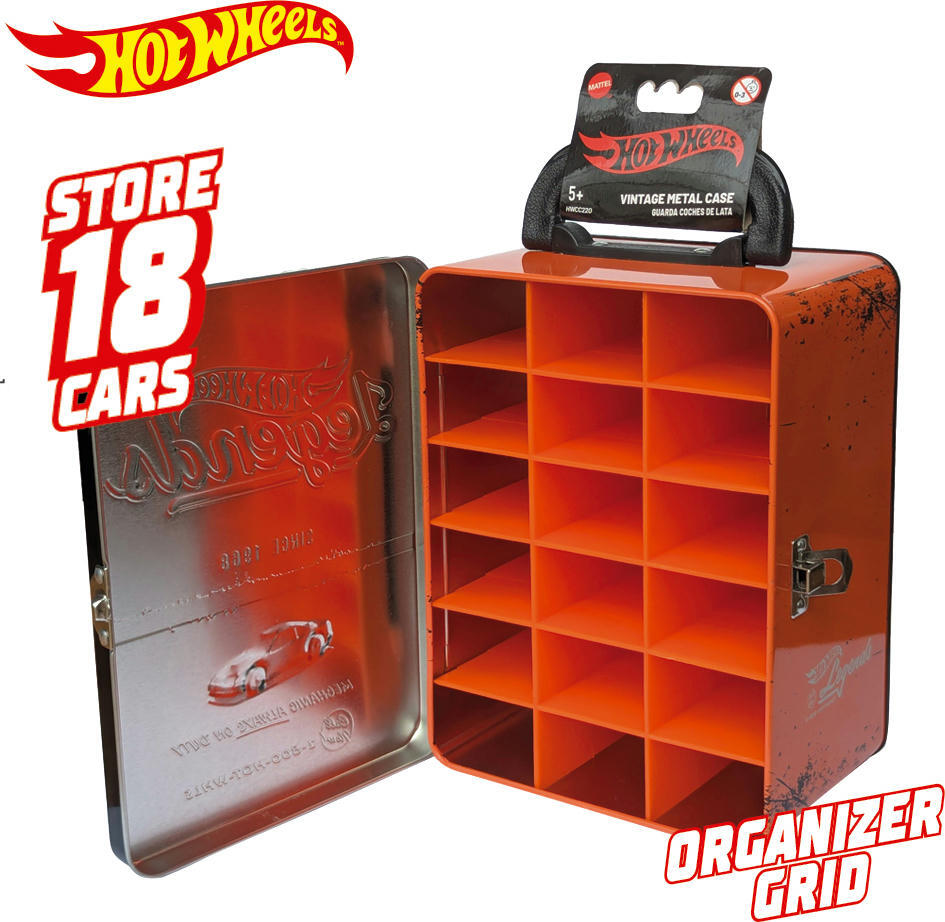 Винтажный оранжевый контейнер для 18 машинок Hot Wheels (HWCC22O) фото