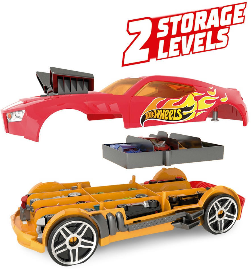 Гоночний автомобіль-гараж 2 в 1 (червоний) Hot Wheels (HWCC15R)фото3