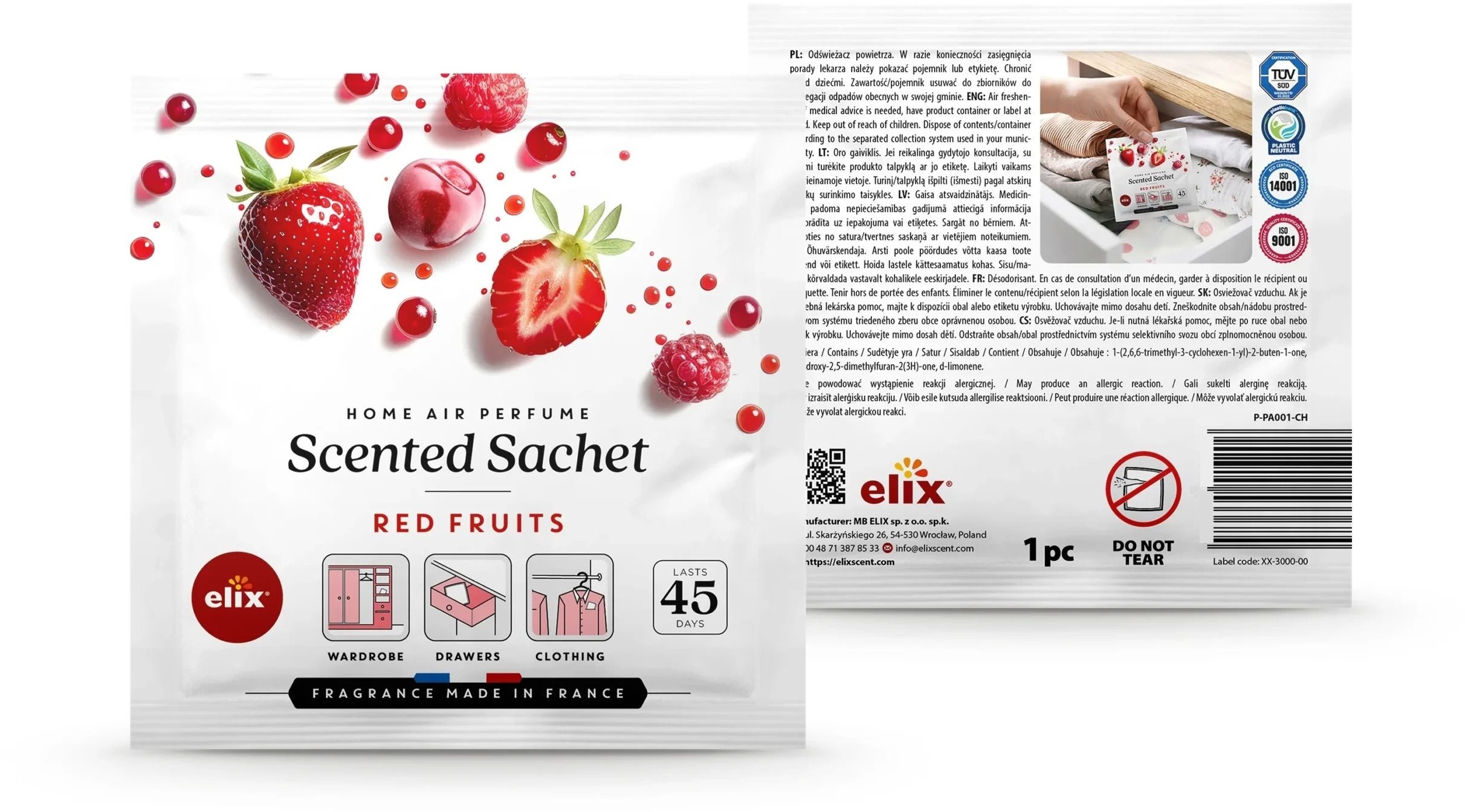 Аромасаше Elix Red Fruits до 45 дней аромата фото