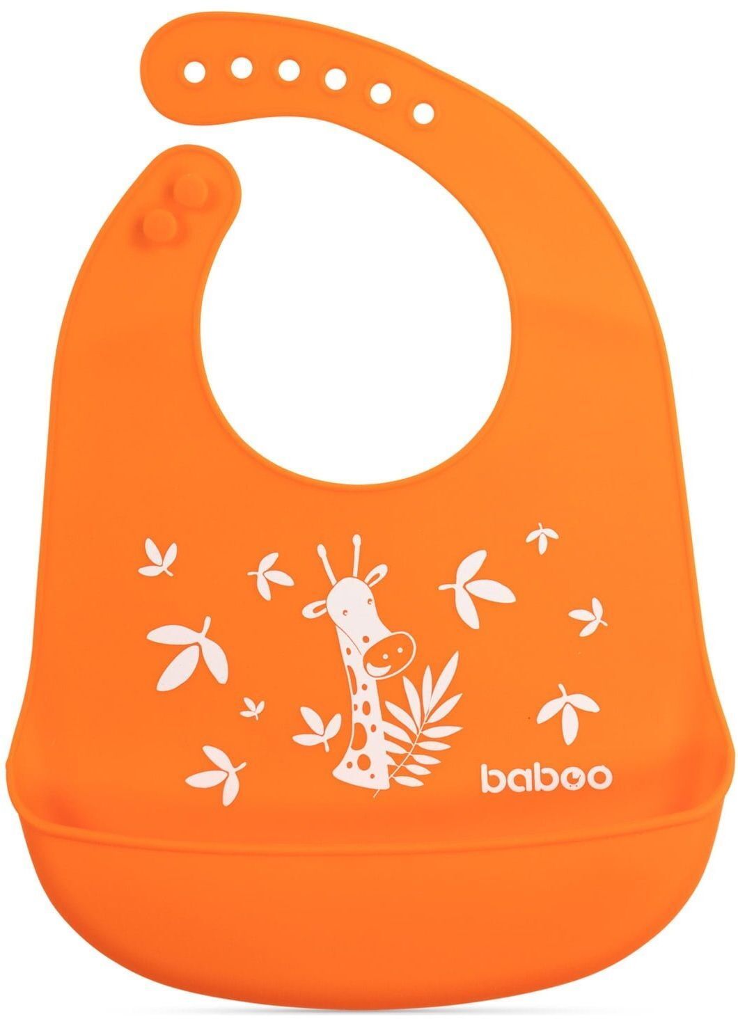 Нагрудник силиконовый BABOO, оранжевый, Safari, 4+ мес (11-006) фото 2