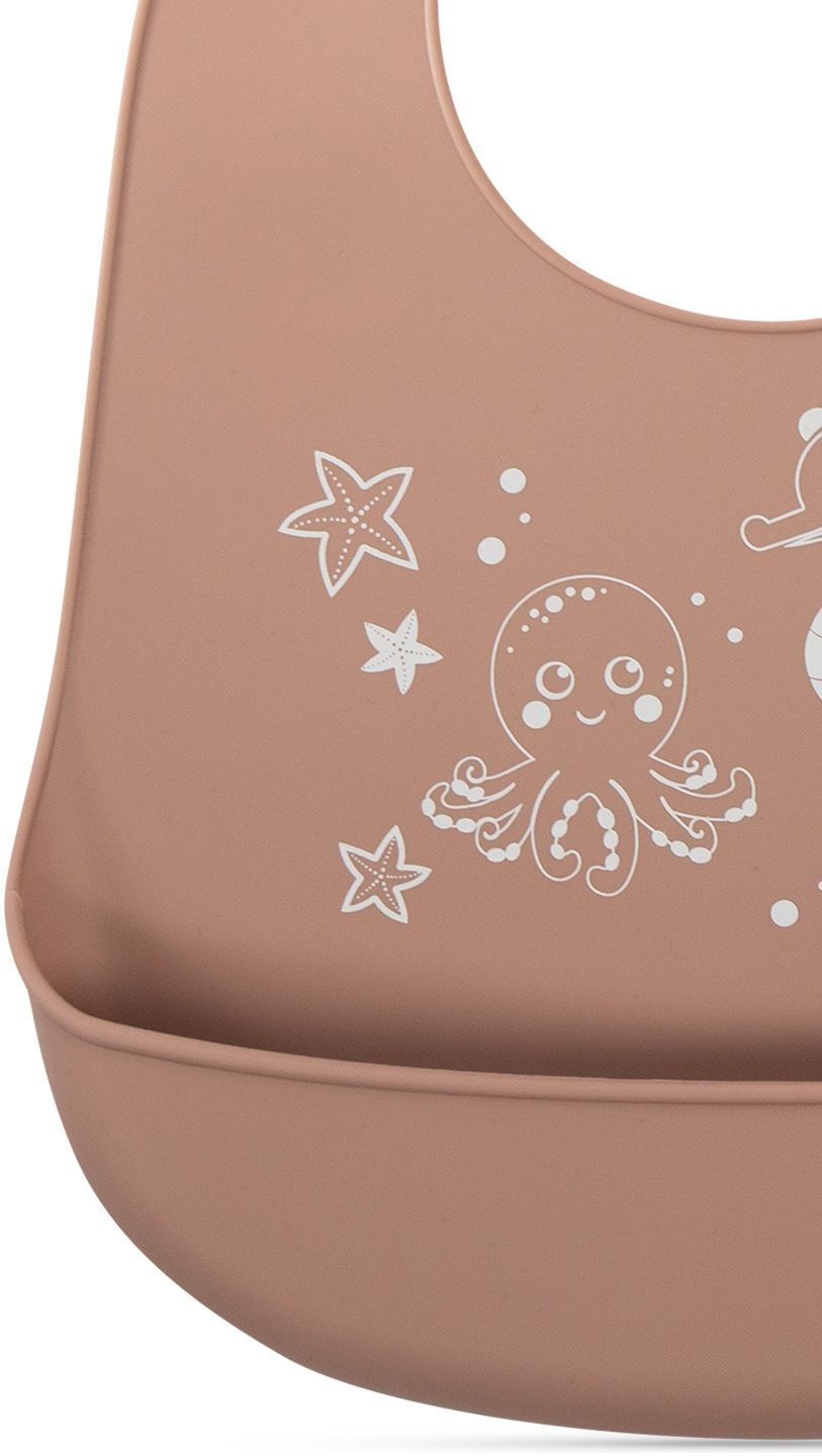 Нагрудник силиконовый BABOO, cacao, Sea Life, 4+ мес (11-019) фото 5