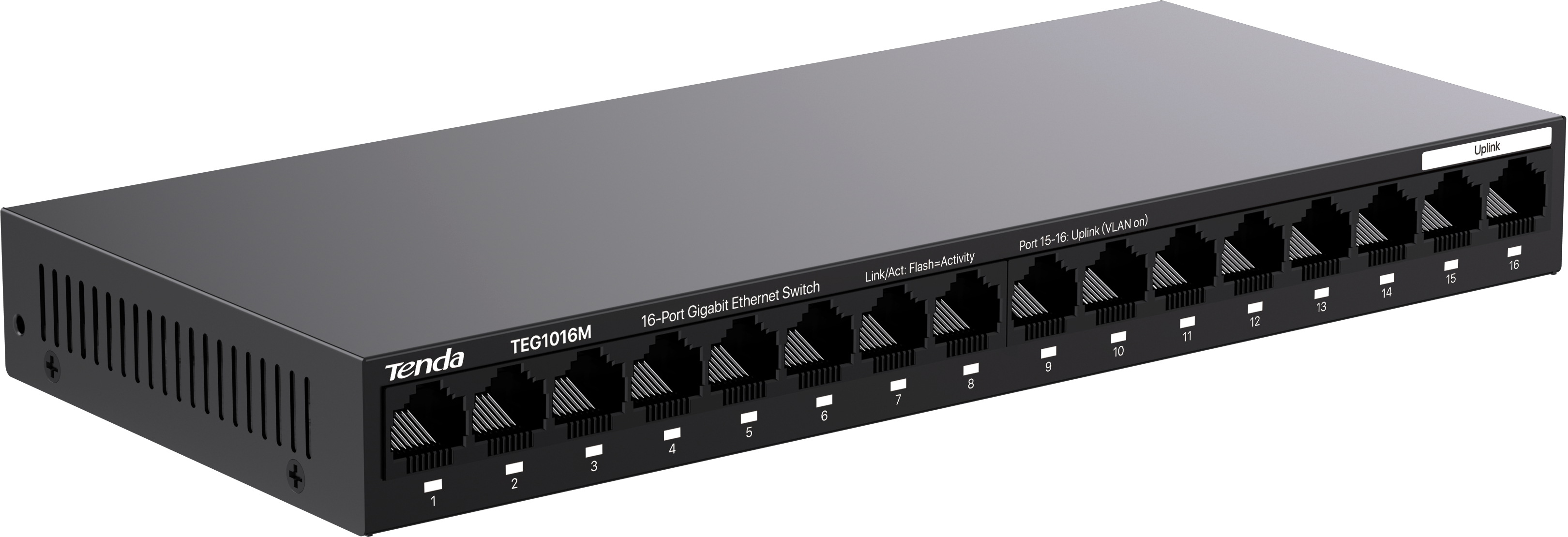 Коммутатор TENDA TEG1016M 16xGE, Неуправляемый фото 2