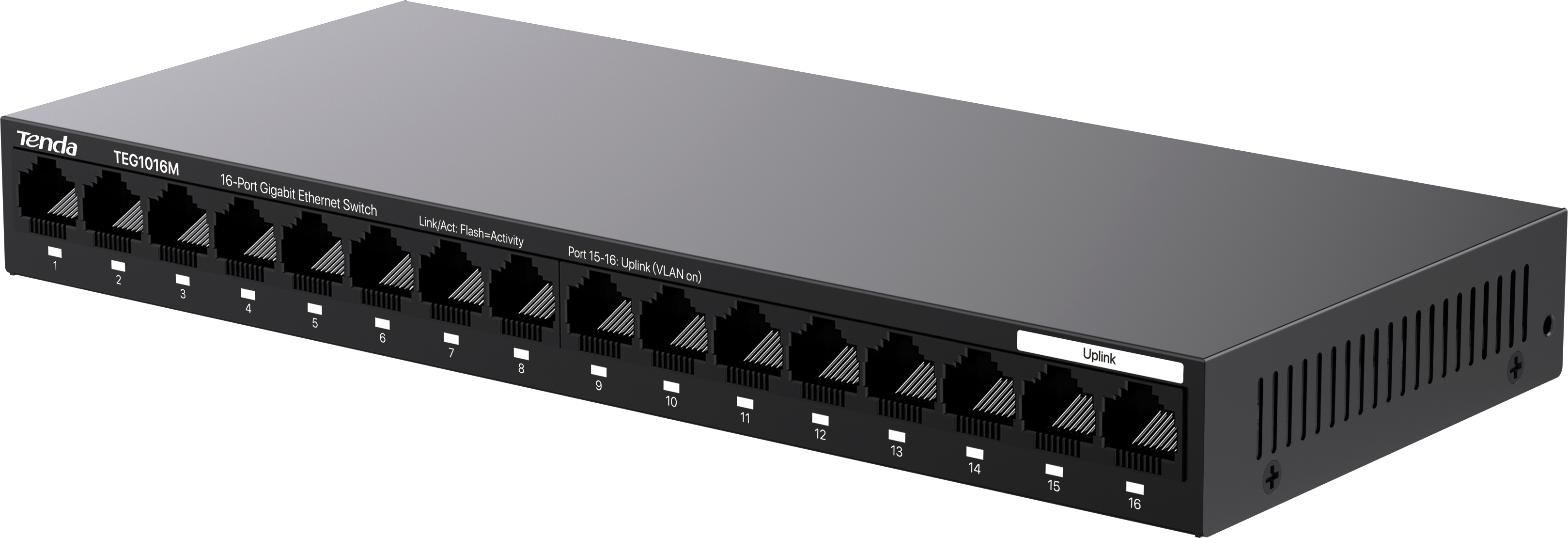 Коммутатор TENDA TEG1016M 16xGE, Неуправляемый фото 3