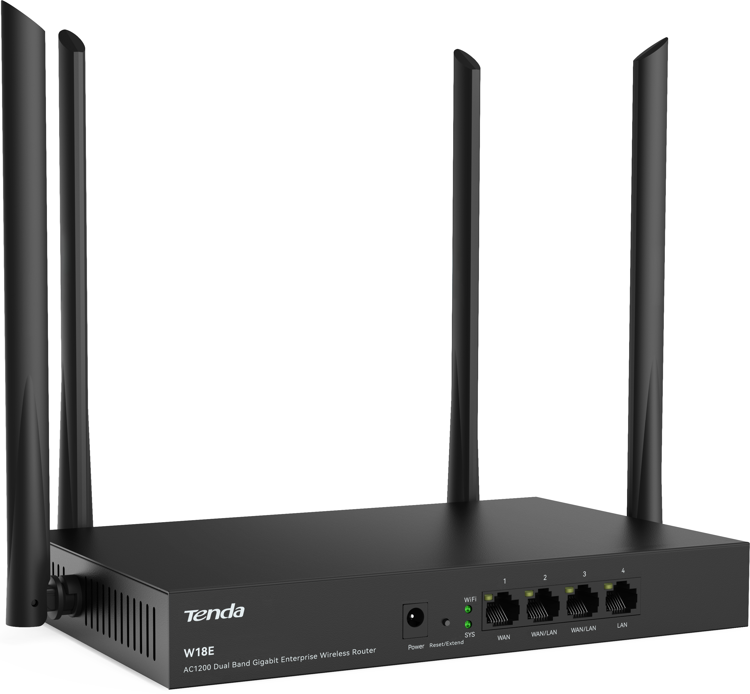 Маршрутизатор TENDA W18E Hotspot AC1200 4xGE (1xGE WAN, 2xGE LAN/WAN, 1xGE LAN)фото