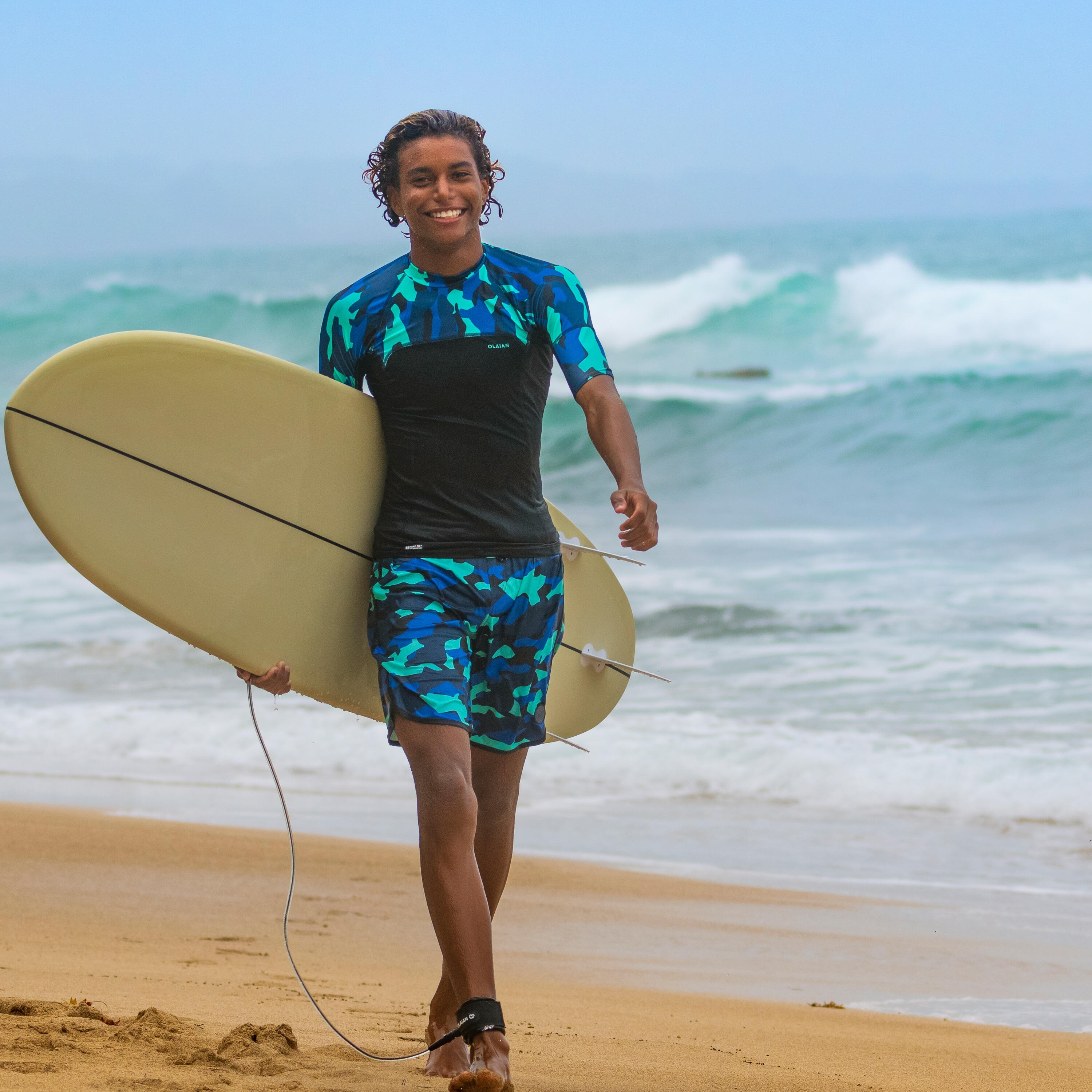 Шорты для мальчиков для плавания Olaian 500 8670255 8-9 р (131-140 см) синие фото 7