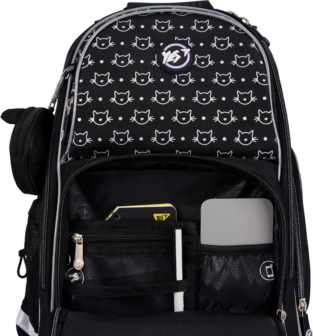 Рюкзак школьный полукаркасный YES S-100 Smiling Cats (559871) фото 
