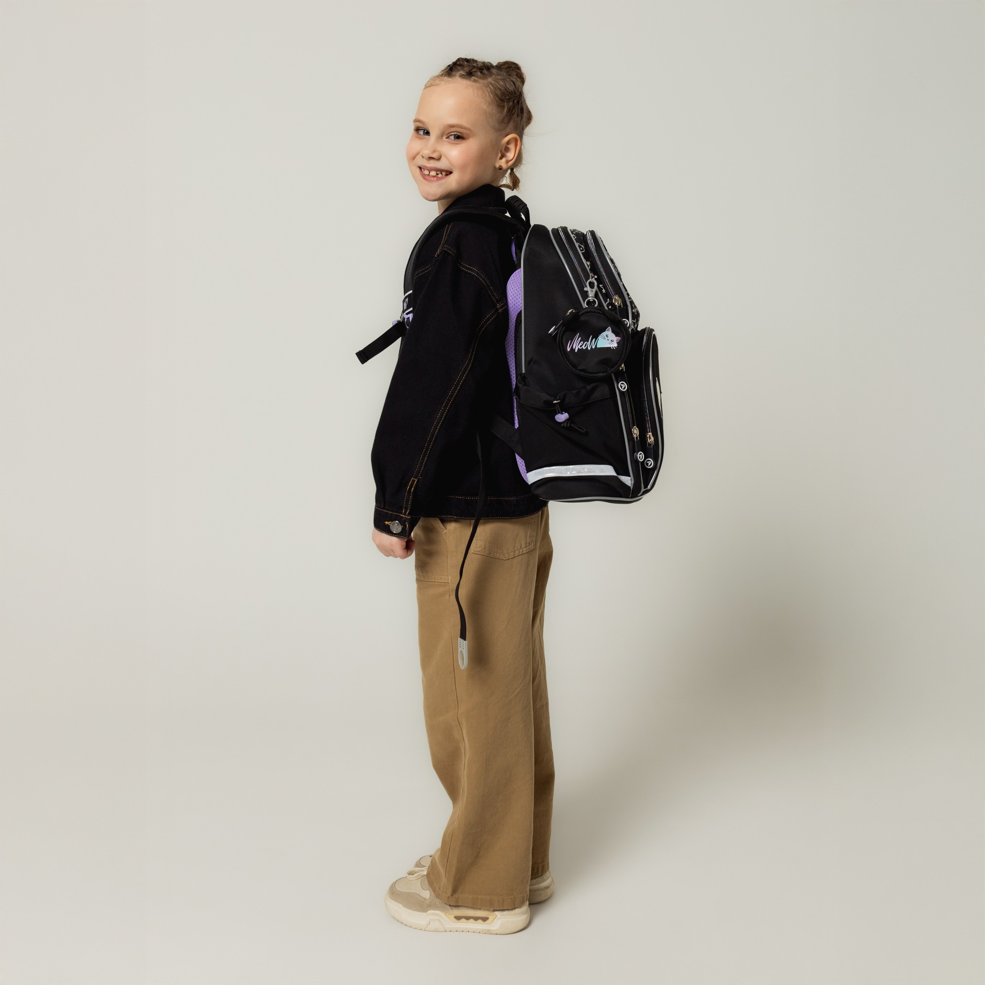 Рюкзак школьный полукаркасный YES S-100 Smiling Cats (559871) фото 