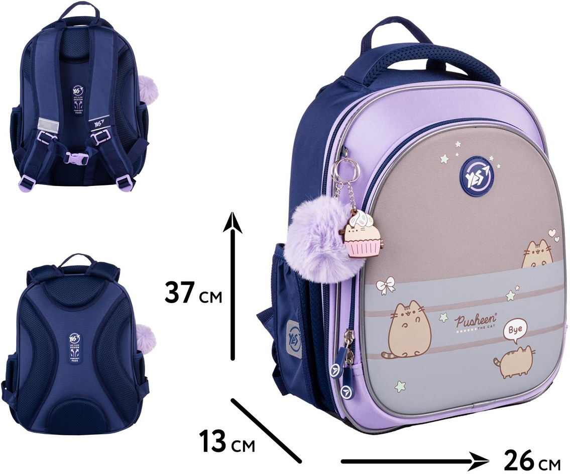 Рюкзак школьный полукаркасный YES S-109 Pusheen Playful (559880) фото 