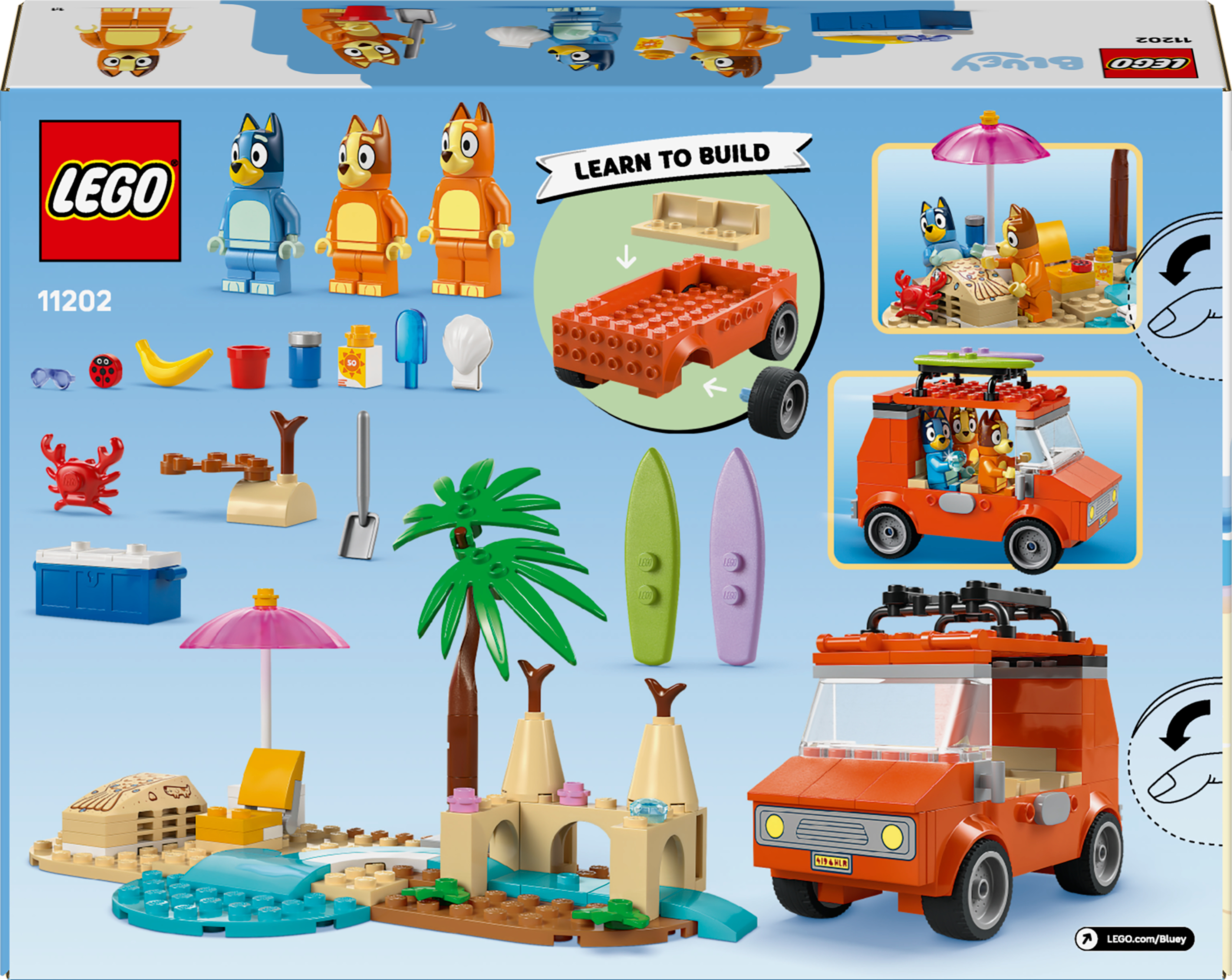 LEGO 11202 Bluey Пляж и семейная поездка на автомобиле Блуи фото 14
