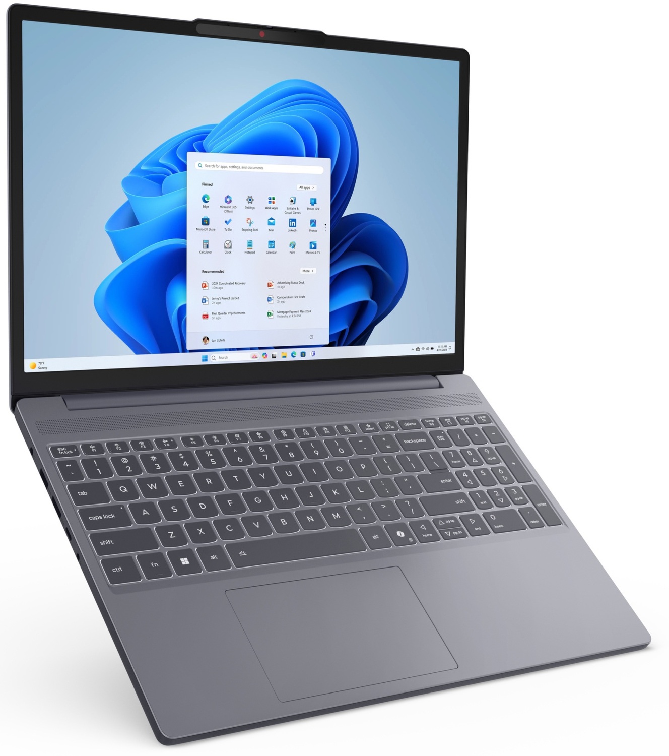 Ноутбук LENOVO IdeaPad Slim 3 15IRH10 Luna grey (83K100ACRA)фото