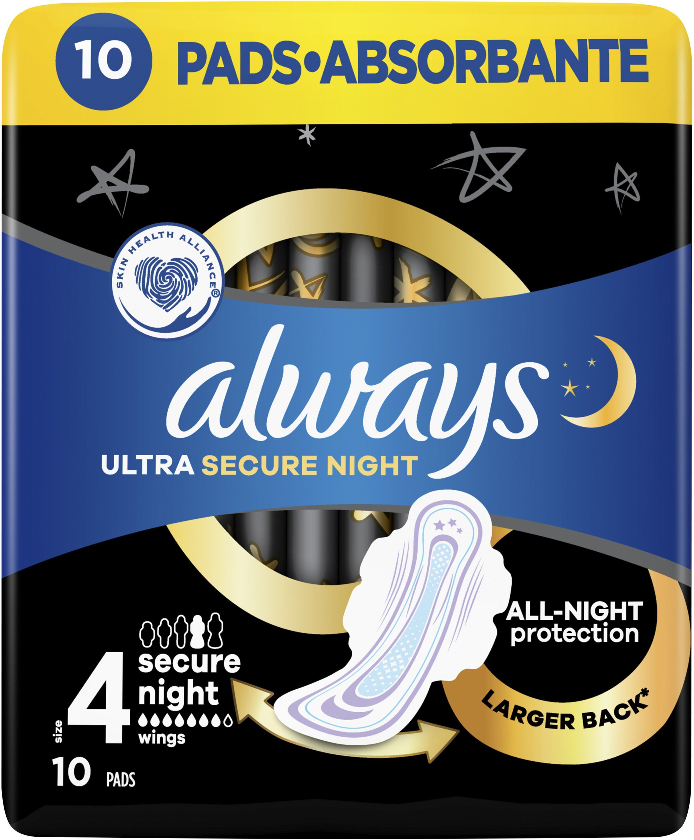 Гигиенические прокладки Always Ultra Secure Night (Розмір 4) 10 шт фото 