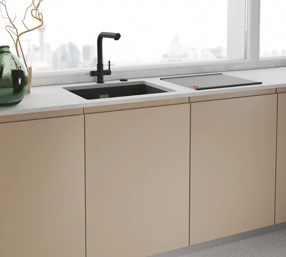 Змішувач Franke Lina L Clear Water 2.0, 254 мм, чорний матовий (120.0730.802)фото