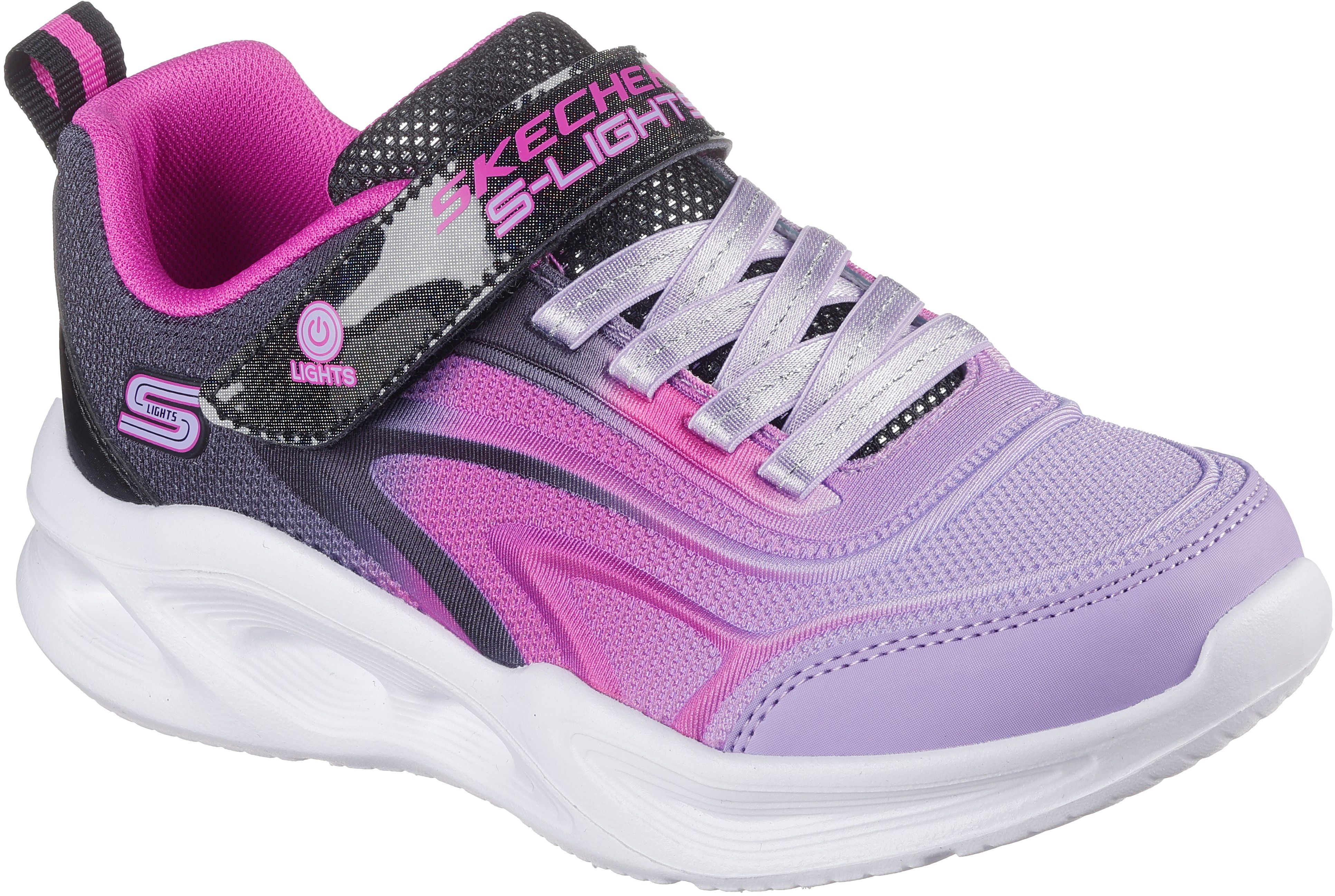 Кросівки підліткові для дівчаток Skechers S-Lights: Sola Glow 303713L BKMT 28.5 (12 US) рожевий/сірийфото