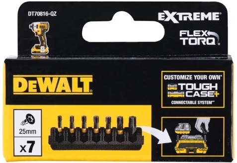 Биты DeWalt FlexTorq 25 мм Т15 Т20 Т25 Т30 Т40 7шт (DT70816) фото 