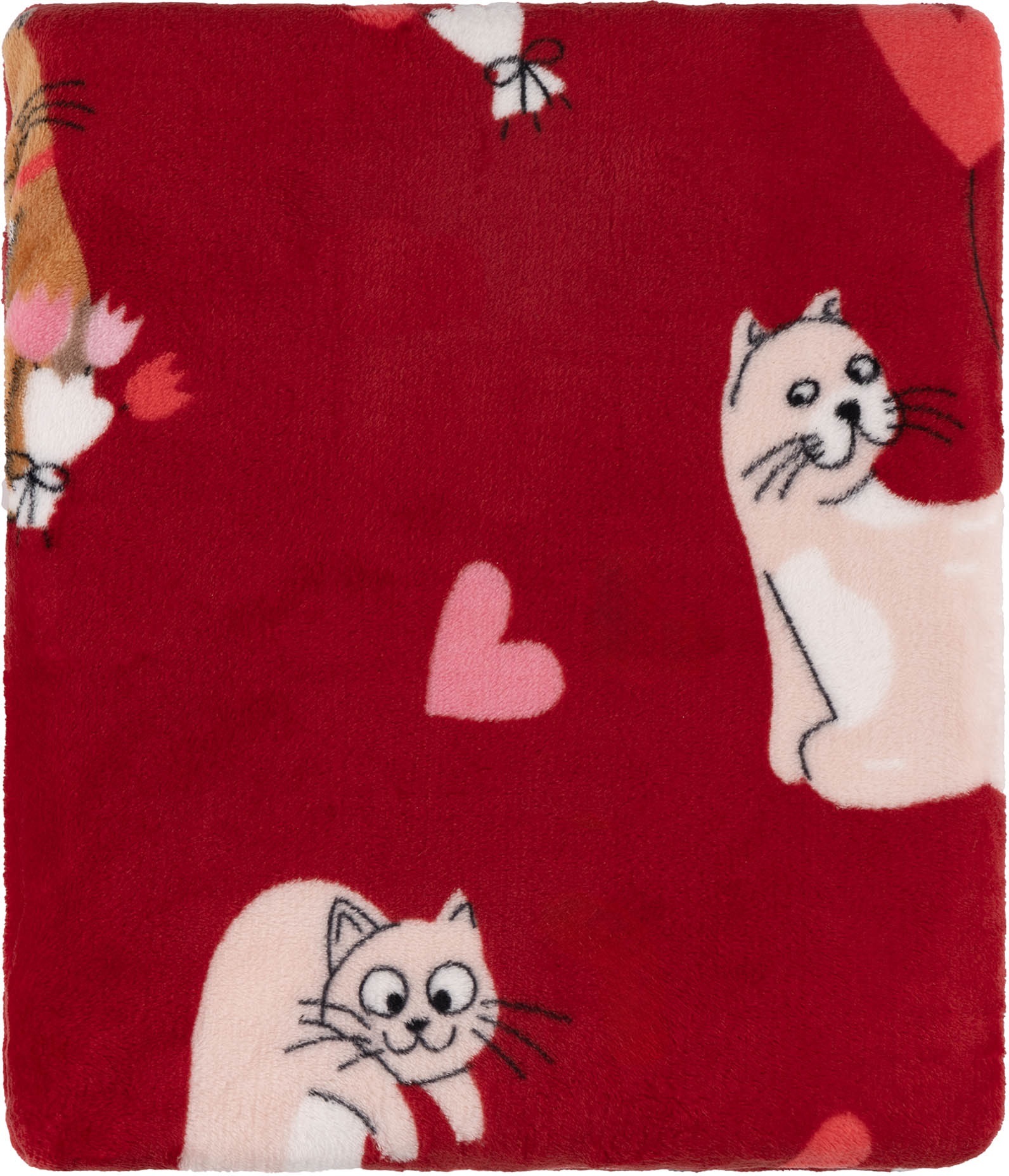 Плед ARDESTO Flannel 160х200см, 100% котики с сердечками (ART0124PB) фото 2